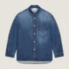 Camicia oversize con cuciture couture in denim blu scuro Camicia oversize con cuciture couture in denim blu scuro