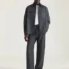 Pantaloni con cuciture couture in flanella