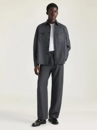 Camicia oversize con cuciture couture in flanella Camicia oversize con cuciture couture in flanella
