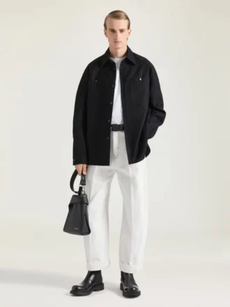 Camicia oversize con cuciture couture in flanella Camicia oversize con cuciture couture in flanella