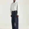 Camicia oversize con cuciture couture in pelle Camicia oversize con cuciture couture in pelle