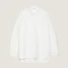 Camicia oversize con cuciture couture in pelle Camicia oversize con cuciture couture in pelle