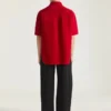 Camicia oversize con cuciture couture in pelle scamosciata Camicia oversize con cuciture couture in pelle scamosciata