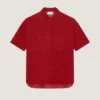Camicia oversize con cuciture couture in pelle scamosciata Camicia oversize con cuciture couture in pelle scamosciata