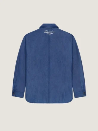 Camicia oversize in denim con cuciture couture e timbro Givenchy Camicia oversize in denim con cuciture couture e timbro Givenchy