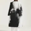 Cappotto corto in cotone con jacquard a ritratto Cappotto corto in cotone con jacquard a ritratto