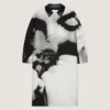 Cappotto corto in cotone con jacquard a ritratto Cappotto corto in cotone con jacquard a ritratto