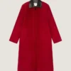 Cappotto corto in pelle scamosciata con collo in pelle Cappotto corto in pelle scamosciata con collo in pelle