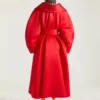 Cappotto lungo a bozzolo in raso Cappotto lungo a bozzolo in raso