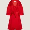 Cappotto lungo a bozzolo in raso Cappotto lungo a bozzolo in raso