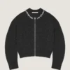 Cardigan con cuciture couture impreziosite in lana di alpaca e yak Cardigan con cuciture couture impreziosite in lana di alpaca e yak