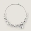 Collana a perle appuntite in metallo e perle Collana a perle appuntite in metallo e perle