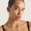 Collana corta Crystal Pearl in metallo, cristalli e perle Collana corta Crystal Pearl in metallo, cristalli e perle