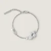 Collana e bracciale con perle di cristallo in metallo, cristalli e perle Collana e bracciale con perle di cristallo in metallo, cristalli e perle