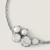 Collana e bracciale con perle di cristallo in metallo, cristalli e perle Collana e bracciale con perle di cristallo in metallo, cristalli e perle