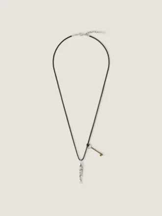 Collana Lucky Charms in pelle e metallo