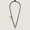 Collana Lucky Charms in seta e metallo Collana Lucky Charms in seta e metallo