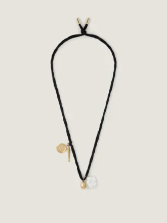 Collana Lucky Charms in seta, metallo e smalto
