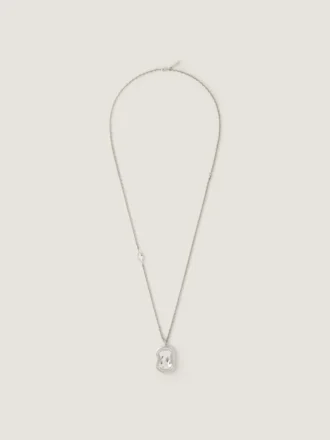 Collana scultorea in metallo e cristallo