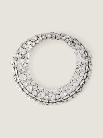 Collana Torque con cristalli vistosi in metallo e cristalli