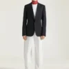 Giacca da smoking aderente in lana e mohair Giacca da smoking aderente in lana e mohair