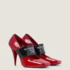 Décolleté con nastro Givenchy squadrato in pelle verniciata