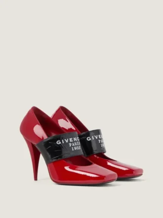 Décolleté con nastro Givenchy squadrato in pelle verniciata