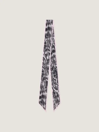 Fascia in seta con stampa animalier
