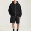 Felpa con cappuccio e zip con cuciture couture in tessuto scuba