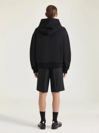 Felpa con cappuccio e zip con cuciture couture in tessuto scuba