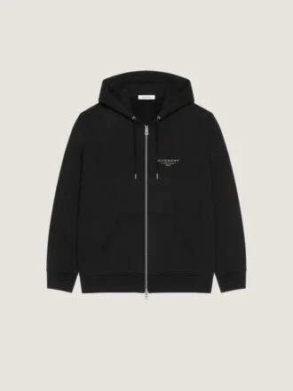 Felpa con cappuccio e zip in pile con stampa Givenchy