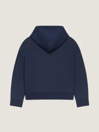 Felpa con cappuccio e zip in tessuto scuba