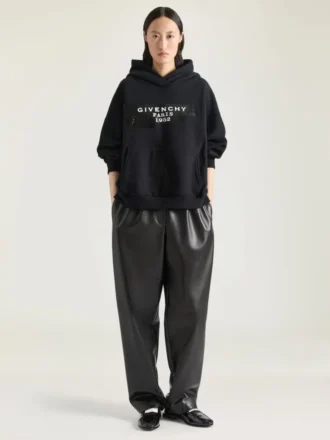 Felpa con cappuccio in pile con stampa Givenchy Tape