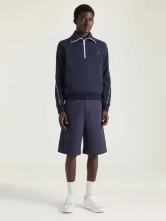 Felpa con zip in lana con toppa Givenchy Paris
