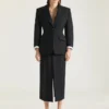 Giacca a bozzolo monopetto in lana e mohair Giacca a bozzolo monopetto in lana e mohair