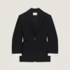 Giacca a bozzolo monopetto in lana e mohair Giacca a bozzolo monopetto in lana e mohair