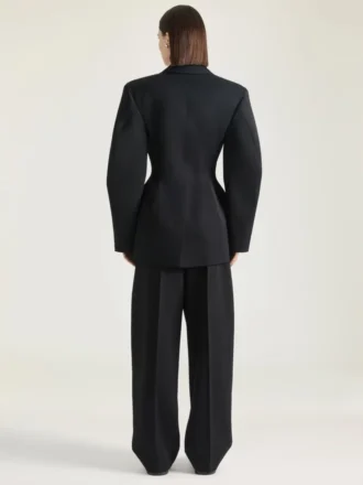 giacca cocoon monopetto in lana