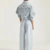 Giacca cocoon reversibile in denim azzurro Giacca cocoon reversibile in denim azzurro