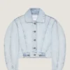 Giacca cocoon reversibile in denim azzurro Giacca cocoon reversibile in denim azzurro
