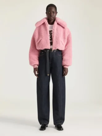 Giacca corta effetto shearling