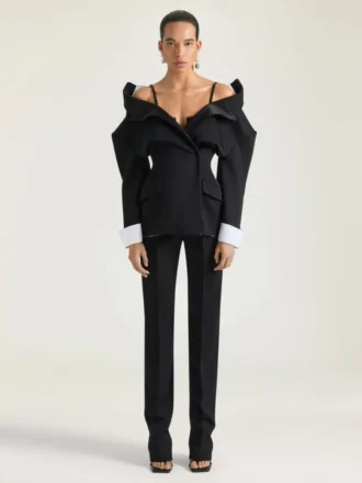 Giacca monopetto con spacchi in lana Grain De Poudre