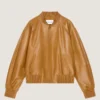 Giacca raglan con cuciture couture in pelle