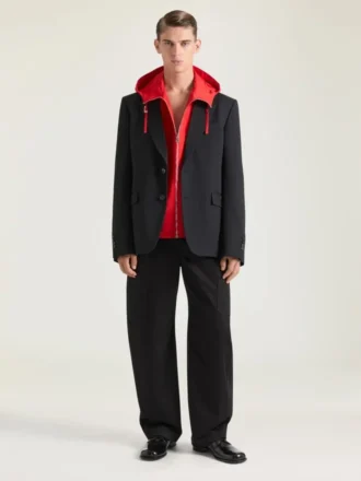 Giacca regular monopetto in lana