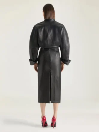 Gonna a tubino midi in pelle