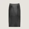 Gonna a tubino midi in pelle