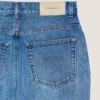 Gonna-pantalone midi in denim blu medio Gonna-pantalone midi in denim blu medio