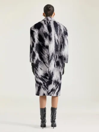 in jacquard di lana con stampa animalier