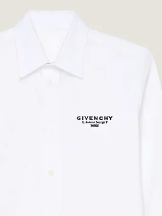 in popeline di cotone con ricamo del timbro Givenchy in popeline di cotone con ricamo del timbro Givenchy