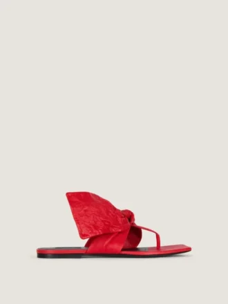 Infradito Boudoir in pelle nappa con fiocco