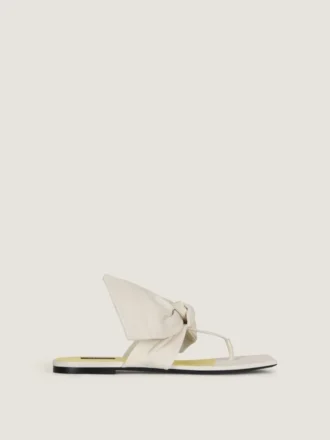 Infradito Boudoir in pelle nappa con fiocco